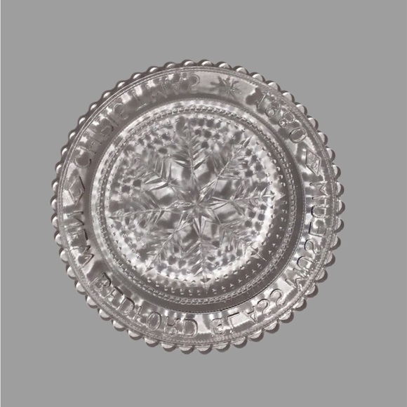 Vtg PAIRPOINT NEW BEDFORD GLASS MUSEUM CHRISTMAS Crystal Pressed Glass Cup Plate - Picture 4 of 6